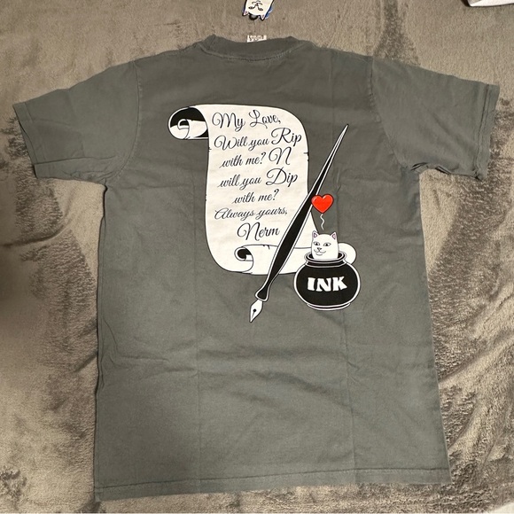 RIPNDIP Gray Cat Graphic T-Shirt New Size M - Picture 4 of 5